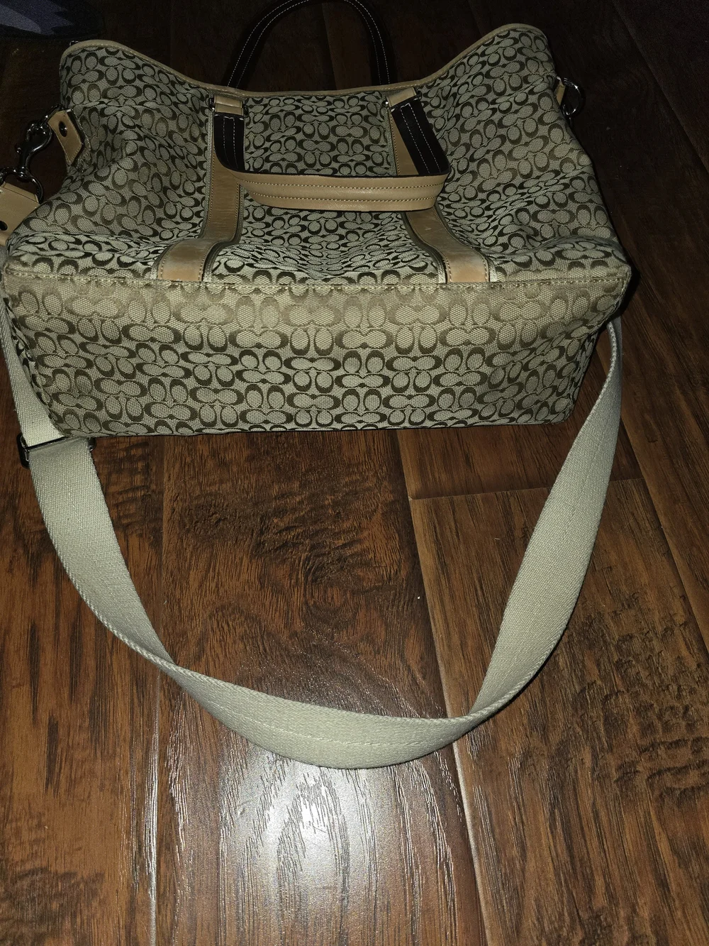 Coach Signature Jacquard Canvas Tote in Khaki